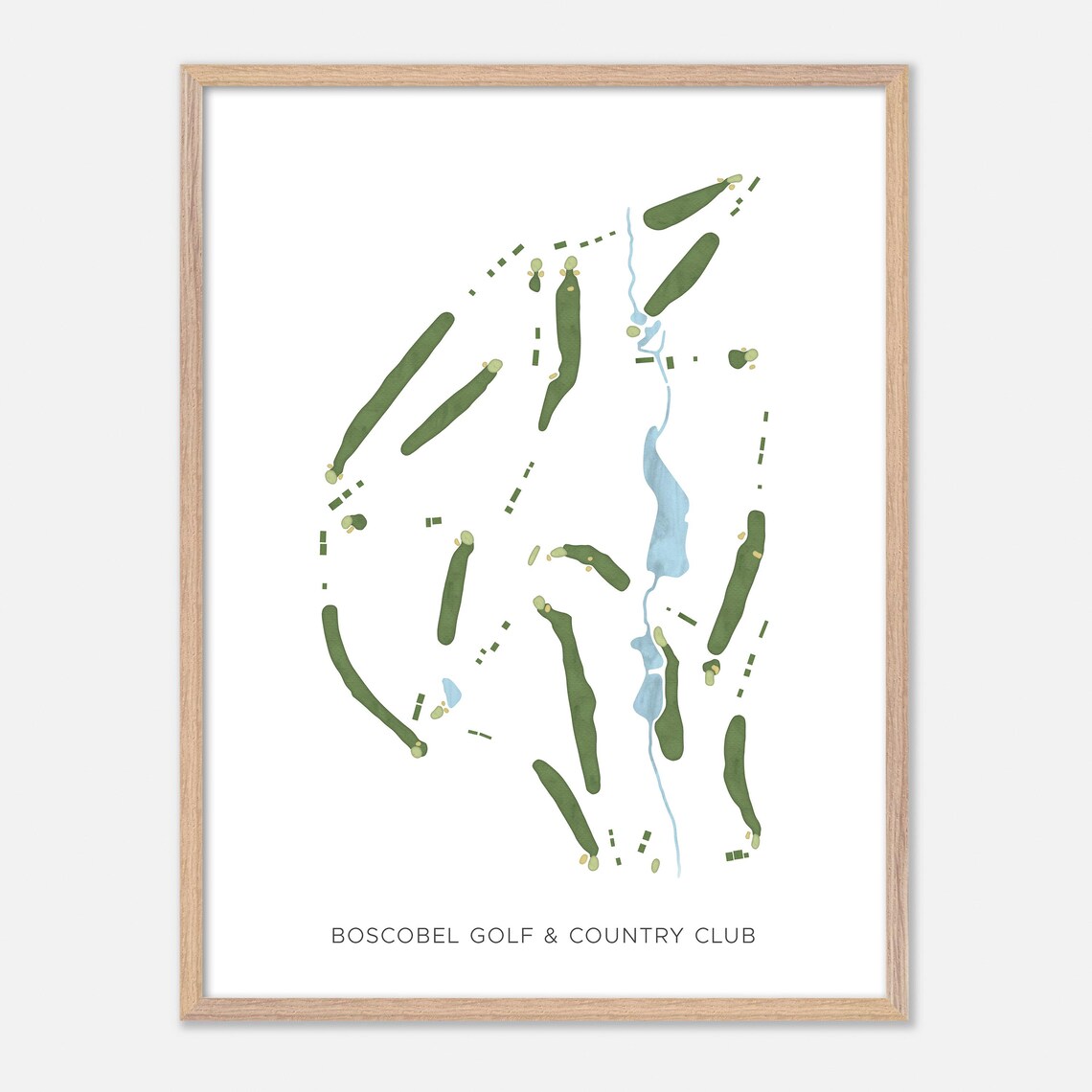 Boscobel Golf & Country Club Pendleton South Carolina Modern Watercolor Golf Map Poster - Image 6