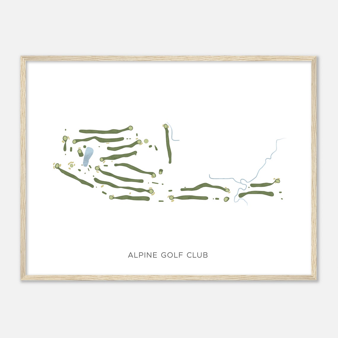 Alpine Golf Club Mountain Watercolor Course Map Golfer Gift Poster - Image 2