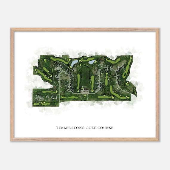Timberstone Golf Course Classic Aerial Watercolor Map Poster