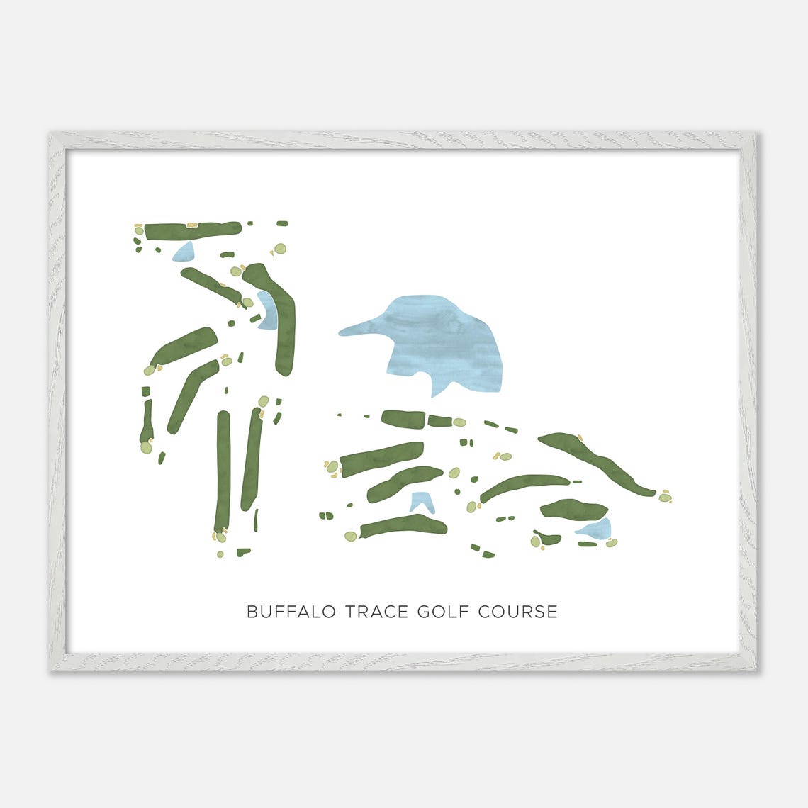 Buffalo Trace Golf Course Indiana Modern Watercolor Map Poster - Image 4