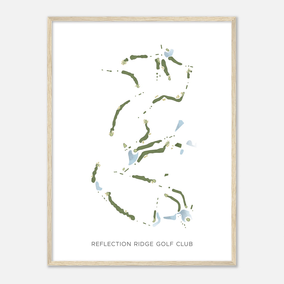 Reflection Ridge Golf Club Watercolor Course Map Minimal Poster - Image 2