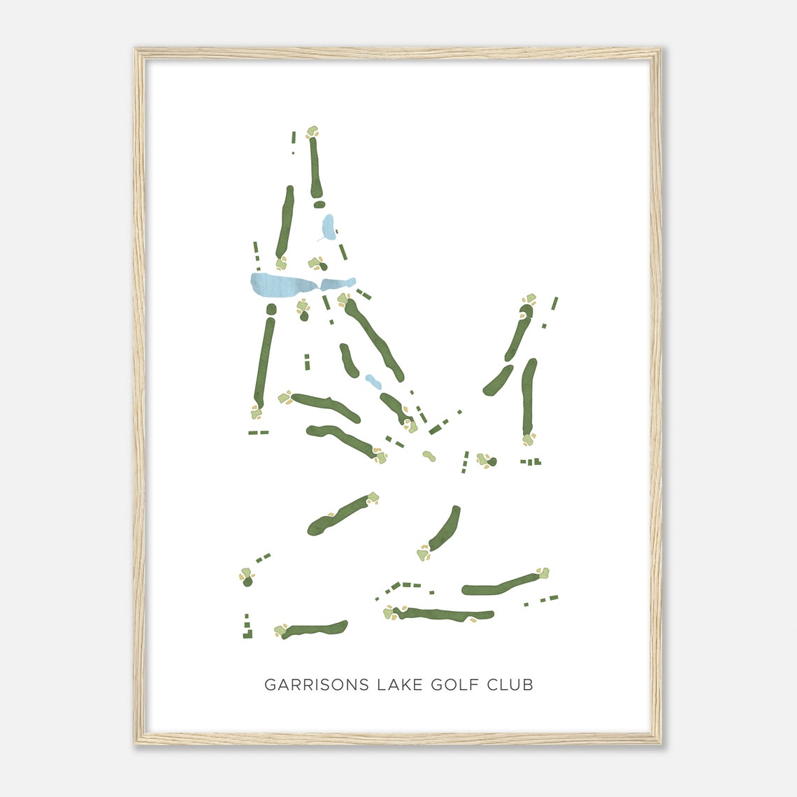 Garrisons Lake Golf Club Delaware Modern Watercolor Map Poster - Image 2