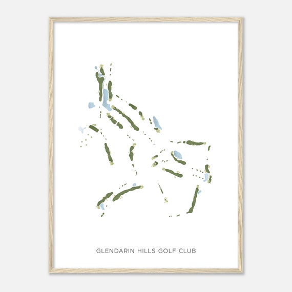 Glendarin Hills Golf Club Indiana Modern Watercolor Map Golfer Gift Golf Wall Art Golf Poster Print Course Layout