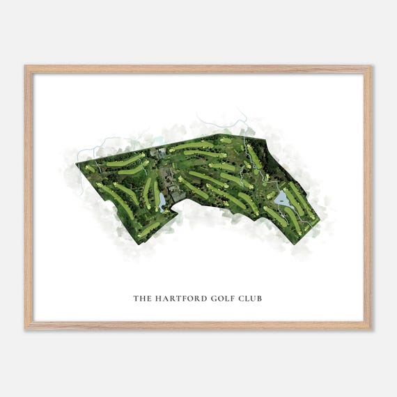 The Hartford Golf Club In West Hartford Connecticut Classic Watercolor Map Golfer Gift Golf Wall Art Golf Poster Print Course Layout