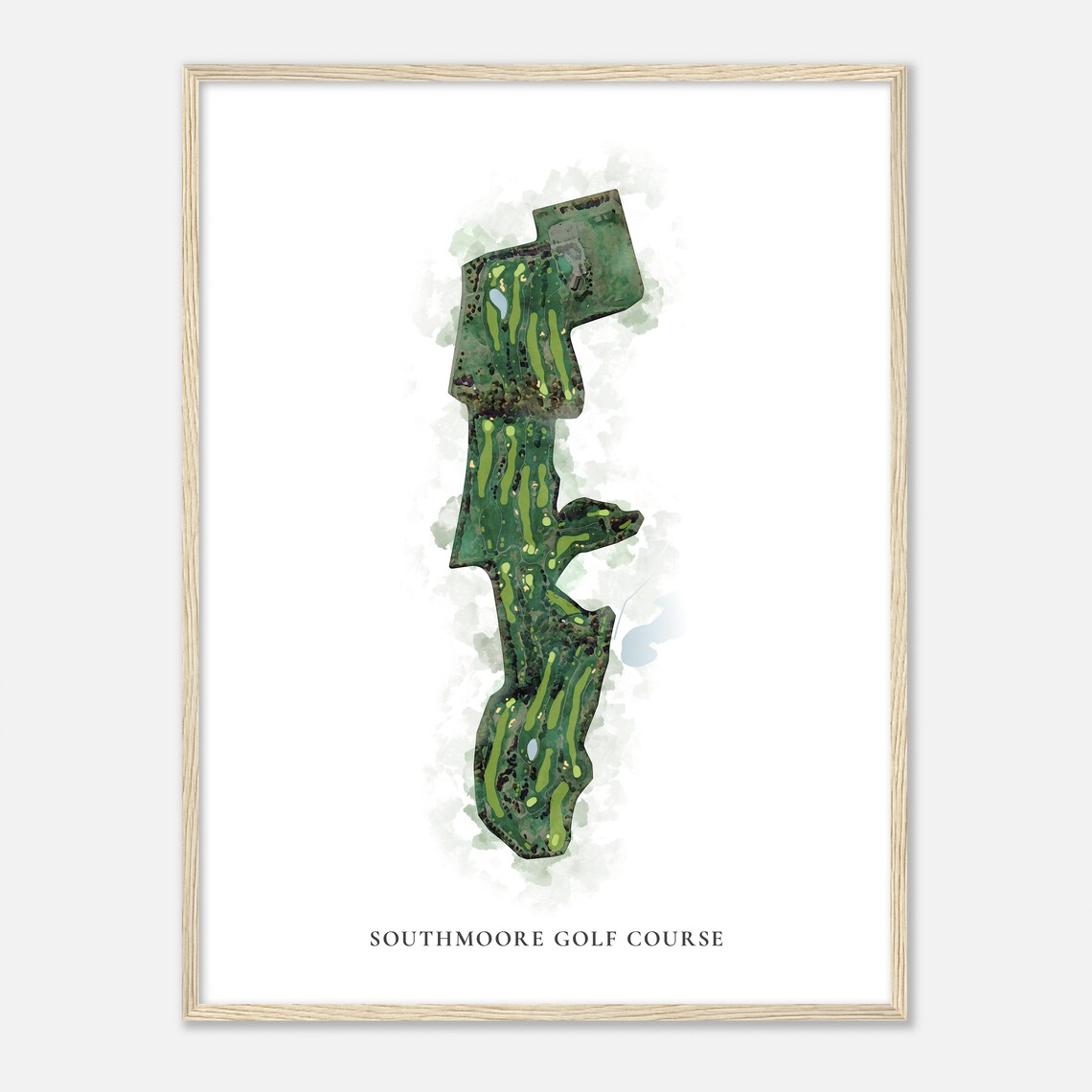 Southmoore Golf Course Pennsylvania Classic Watercolor Map Golfer Gift Golf Wall Art Golf Poster Print Course Layout - Image 2