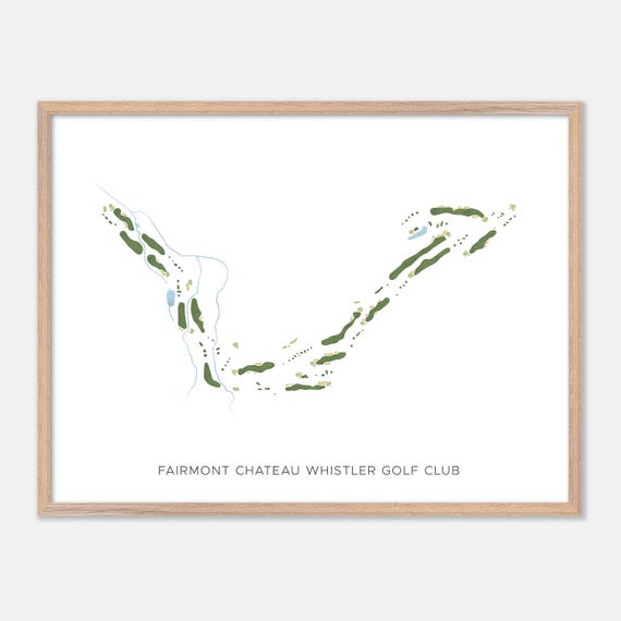 Fairmont Chateau Whistler Golf Club In Canada Modern Watercolor Map Golfer Gift Golf Wall Art Golf Poster Print Course Layout