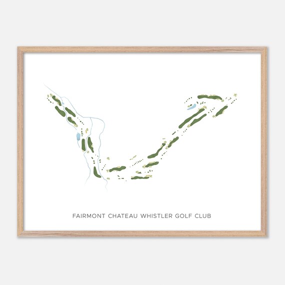 Fairmont Chateau Whistler Golf Club Modern Minimalist Watercolor Golf Map Poster