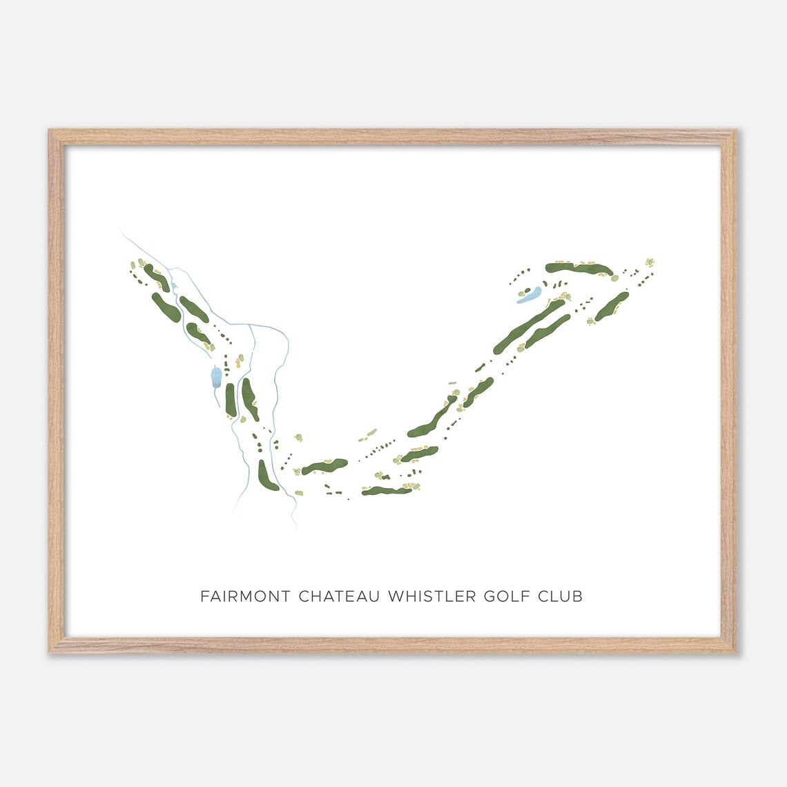 Fairmont Chateau Whistler Golf Club Modern Minimalist Watercolor Golf Map Poster