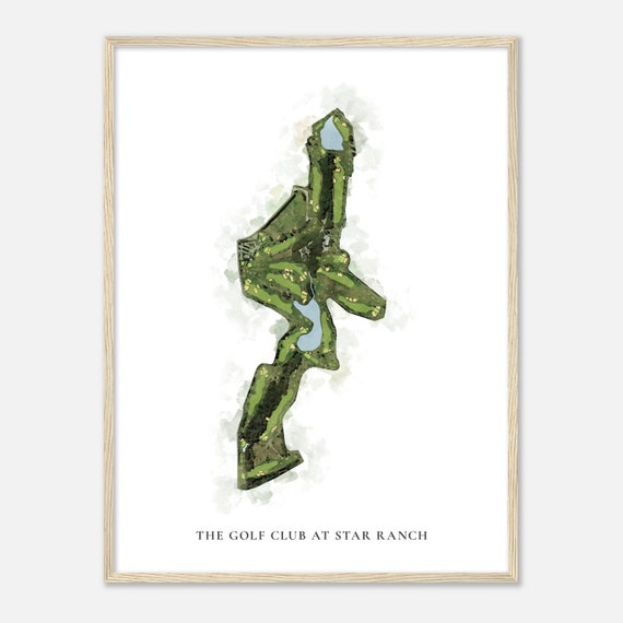 The Golf Club At Star Ranch Texas Classic Watercolor Map Golfer Gift Golf Wall Art Golf Poster Print Course Layout