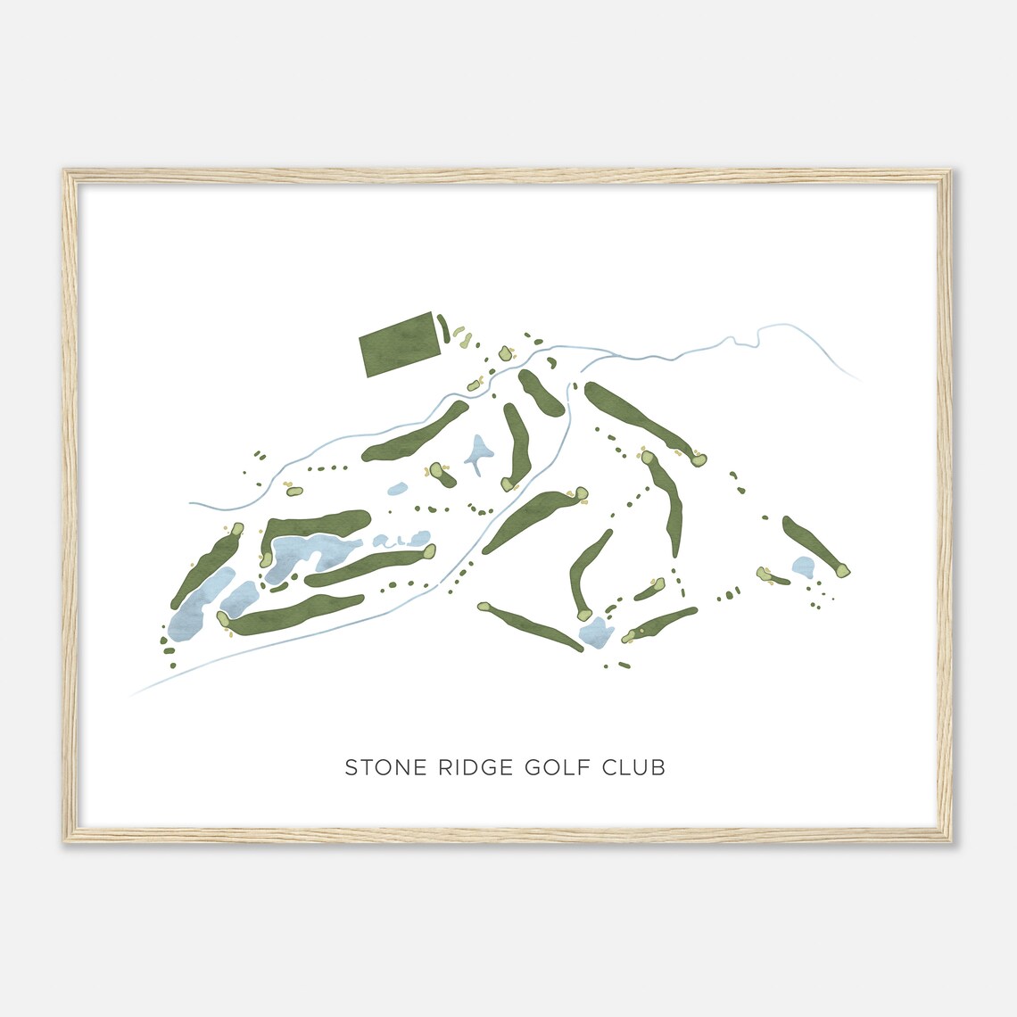 Stone Ridge Golf Club Oregon Modern Watercolor Map Golfer Gift Golf Wall Art Golf Poster Print Course Layout - Image 2