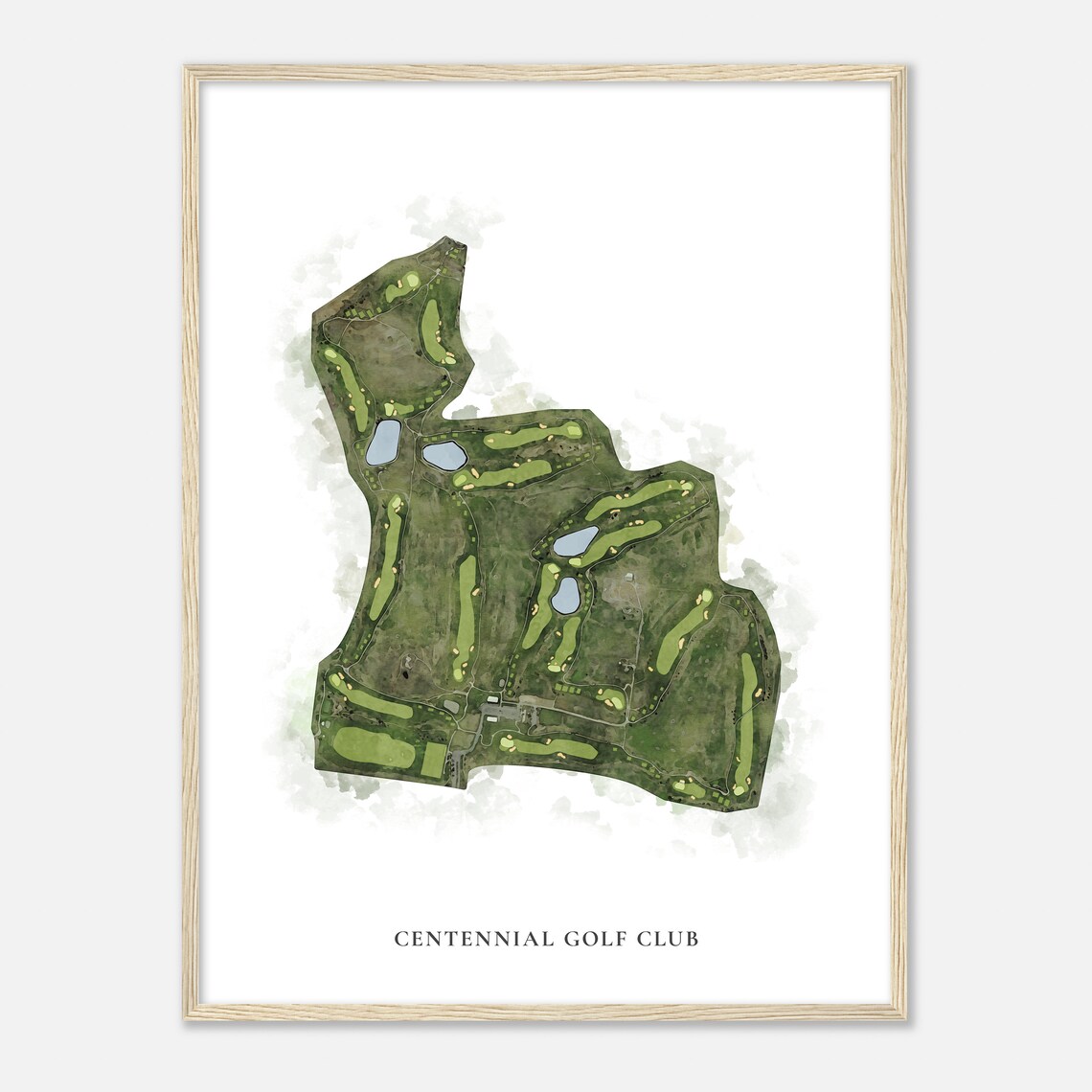 Centennial Golf Club Oregon Classic Watercolor Map Golfer Gift Golf Wall Art Golf Poster Print Course Layout