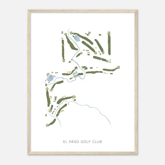 El Paso Golf Club Illinois Modern Watercolor Map Golfer Gift Golf Wall Art Golf Poster Print Course Layout