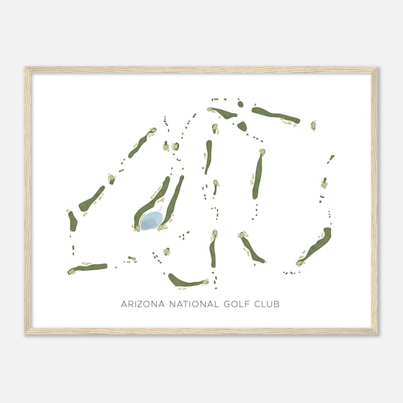 Arizona National Golf Club Arizona Modern Watercolor Map Golfer Gift Golf Wall Art Golf Poster Print Course Layout