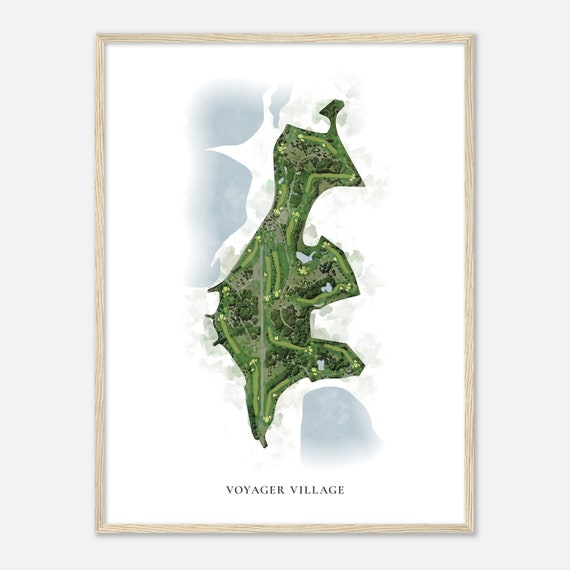 Voyager Village Wisconsin Classic Watercolor Map Golfer Gift Golf Wall Art Golf Poster Print Course Layout