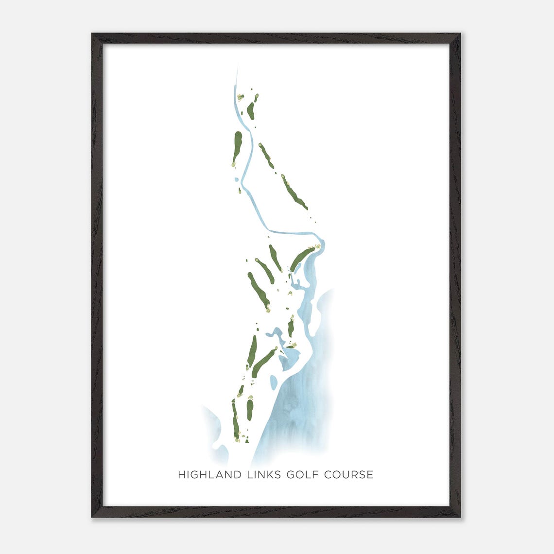 Highland Links Golf Course Canada Modern Watercolor Map Poster - Image 2