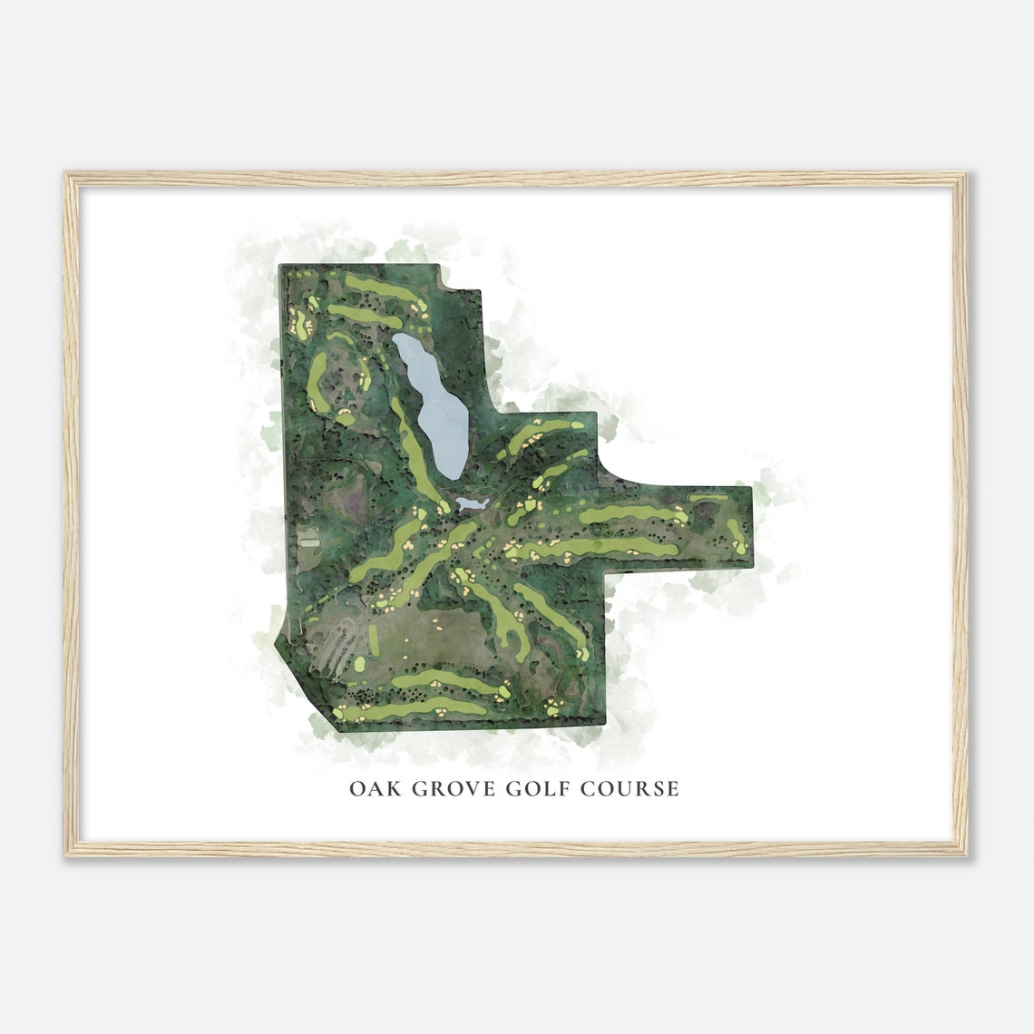 Oak Grove Golf Course Illinois Classic Watercolor Map Golfer Gift Golf Wall Art Golf Poster Print Course Layout