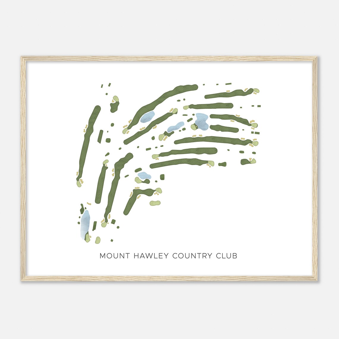 Mount Hawley Country Club Illinois Watercolor Golf Course Map Poster - Image 2