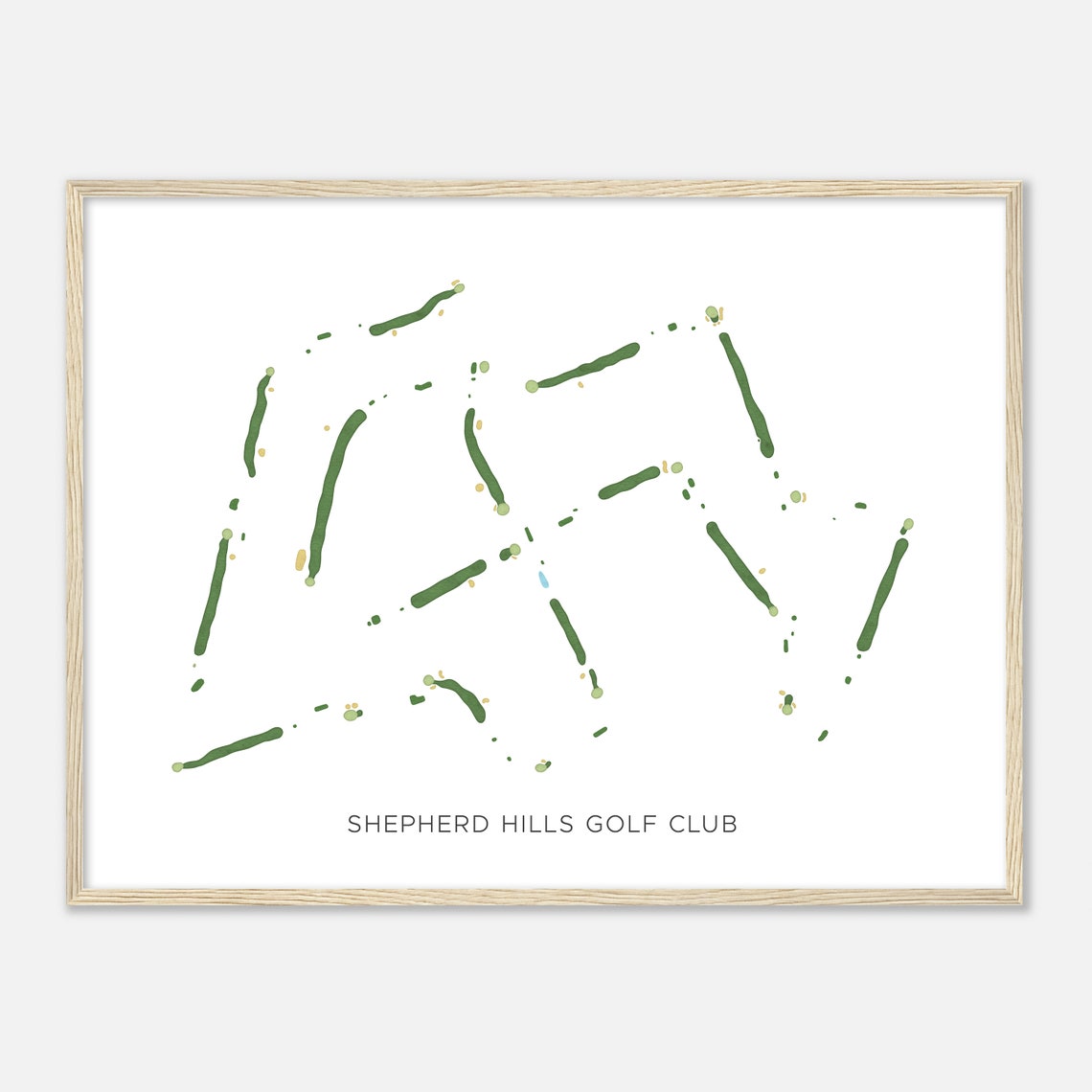 Shepherd Hills Golf Club Minimalist Fairway Line Course Map Poster