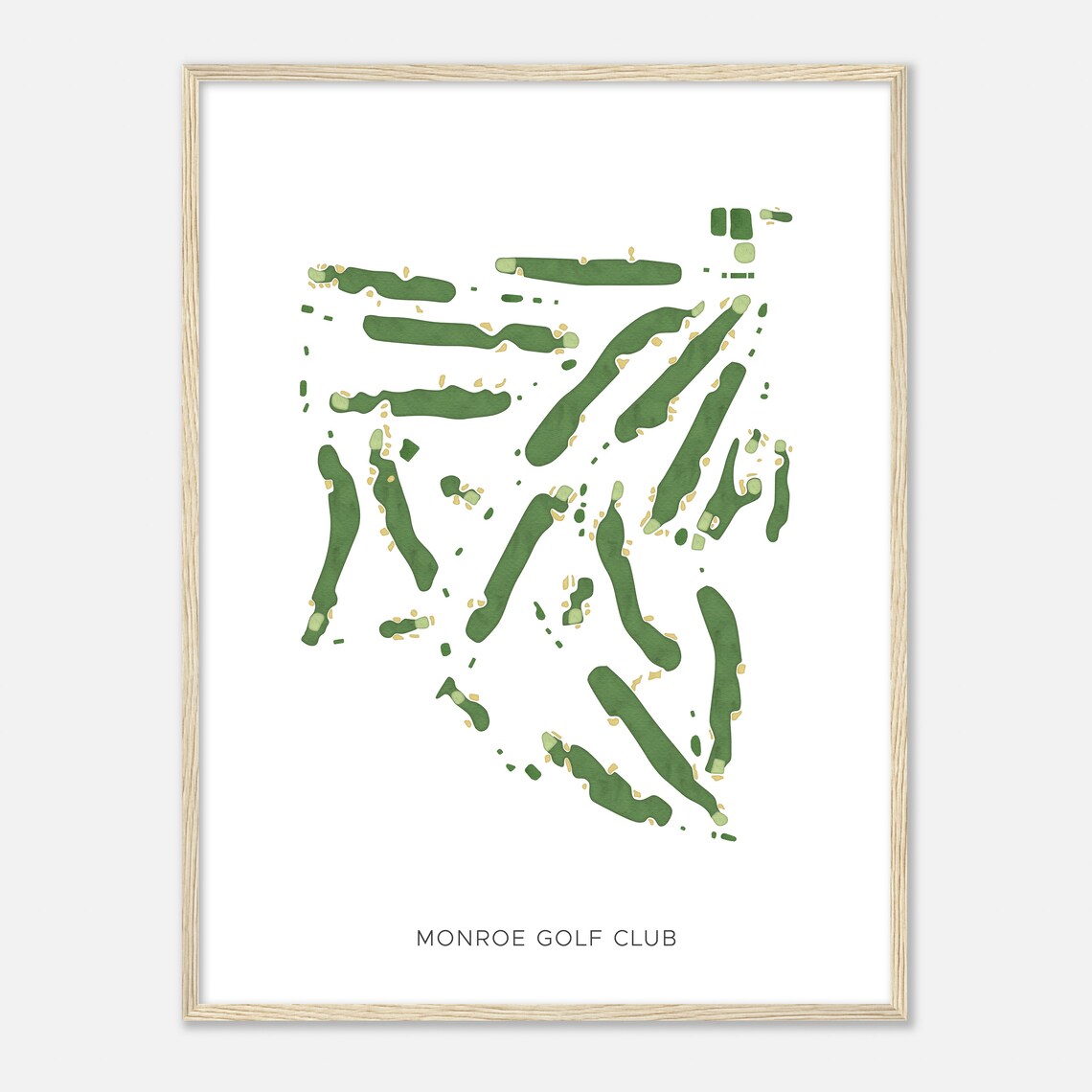 Monroe Golf Club New York Modern Watercolor Map, Art Print - Image 2
