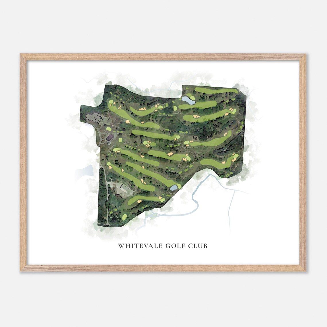 Whitevale Golf Club Pickering Canada Classic Watercolor Golf Map Poster