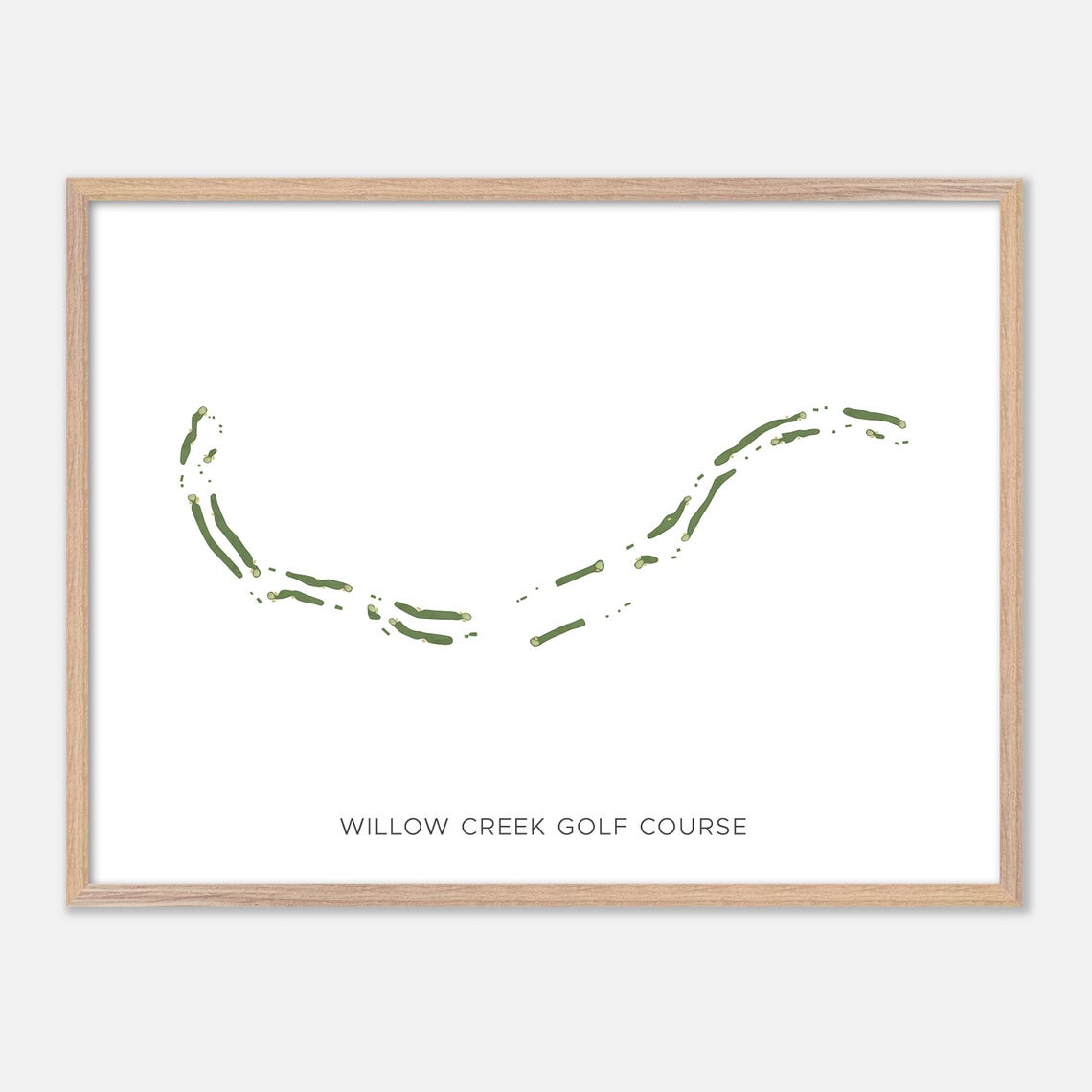 Willow Creek Golf Course Minimalist Green Fairway Map Poster