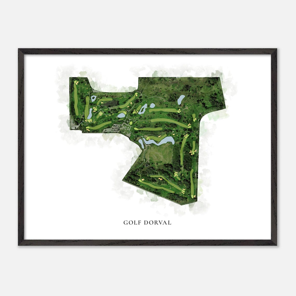 Golf Dorval Dorval Canada Classic Watercolor Course Map Poster - Image 4