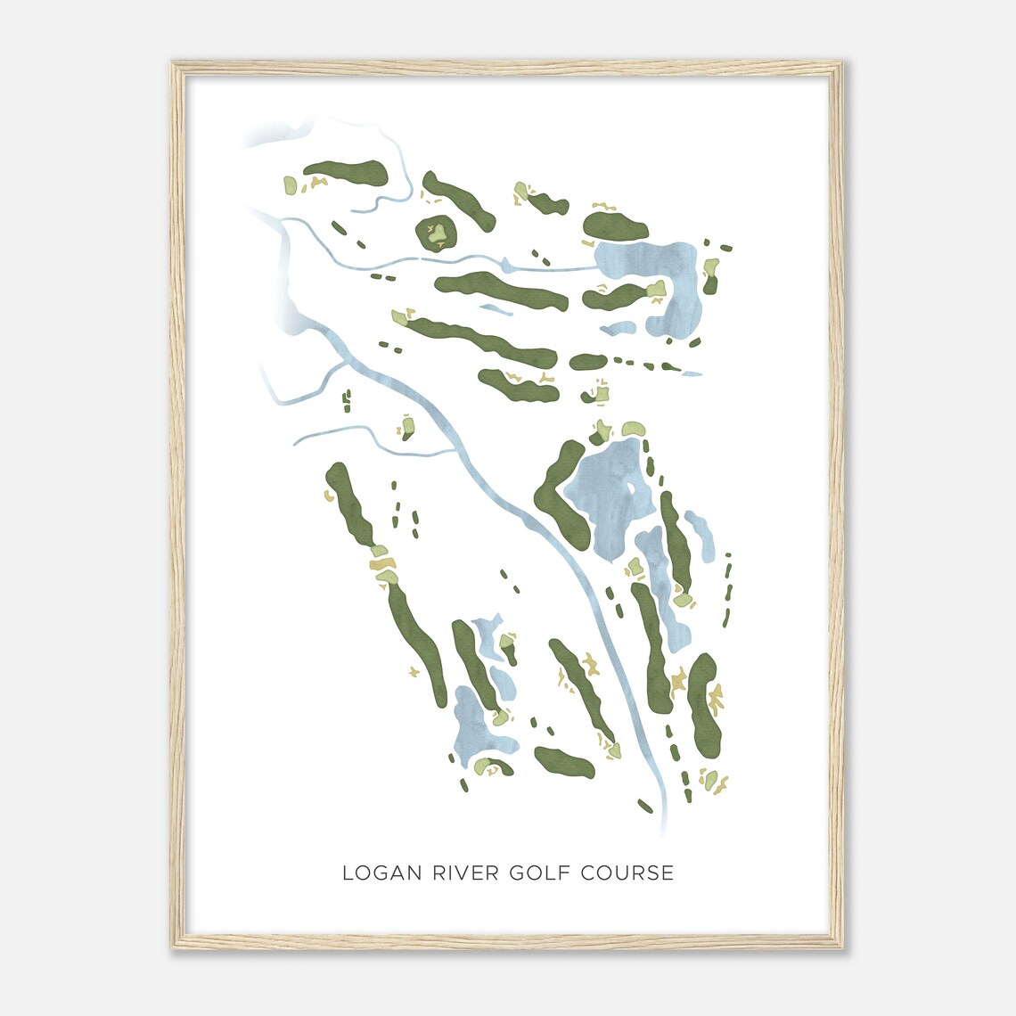 Logan River Golf Course Utah Modern Watercolor Map Golfer Gift Golf Wall Art Golf Poster Print Course Layout - Image 2