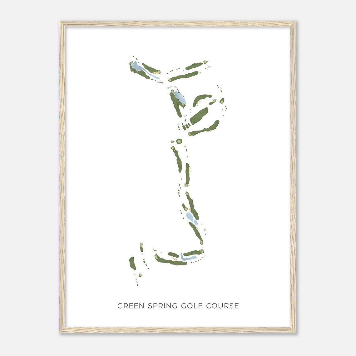 Green Spring Golf Course Utah Modern Watercolor Map Golfer Gift Golf Wall Art Golf Poster Print Course Layout
