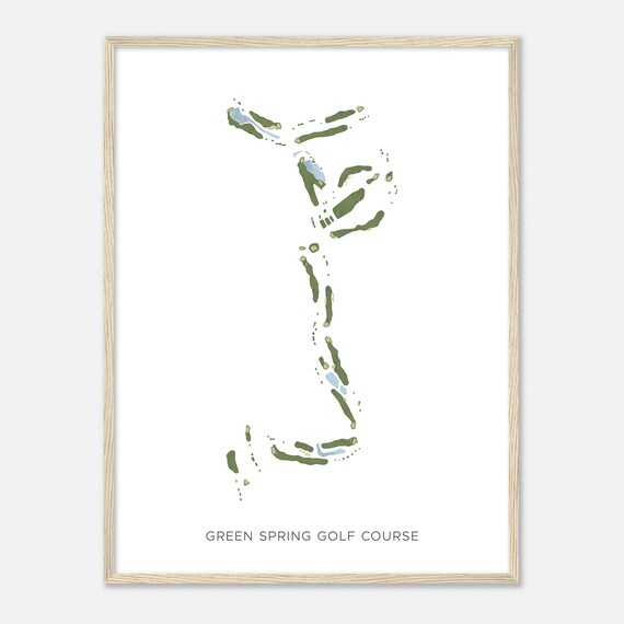 Green Spring Golf Course Utah Modern Watercolor Map Golfer Gift Golf Wall Art Golf Poster Print Course Layout