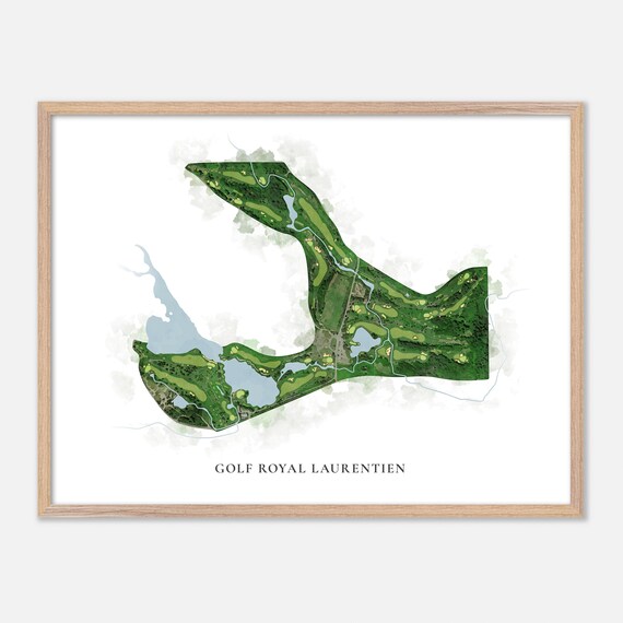 Golf Royal Laurentien Canada Classic Watercolor Golf Map Poster