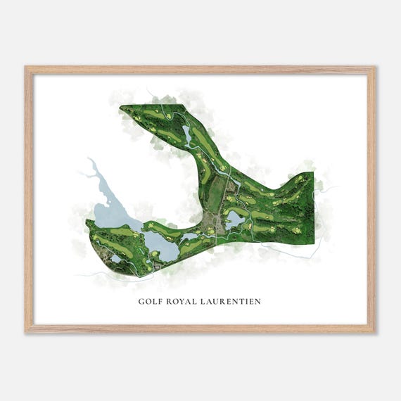 Golf Royal Laurentien In Canada Classic Watercolor Map Golfer Gift Golf Wall Art Golf Poster Print Course Layout