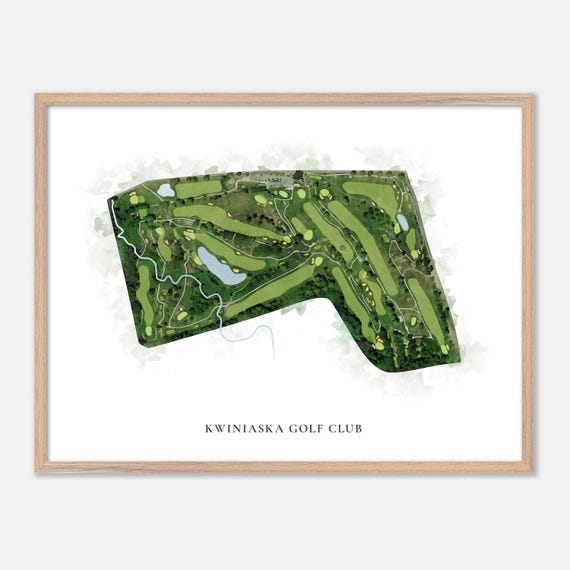 Kwiniaska Golf Club In Shelburne Vermont Classic Watercolor Map Golfer Gift Golf Wall Art Golf Poster Print Course Layout