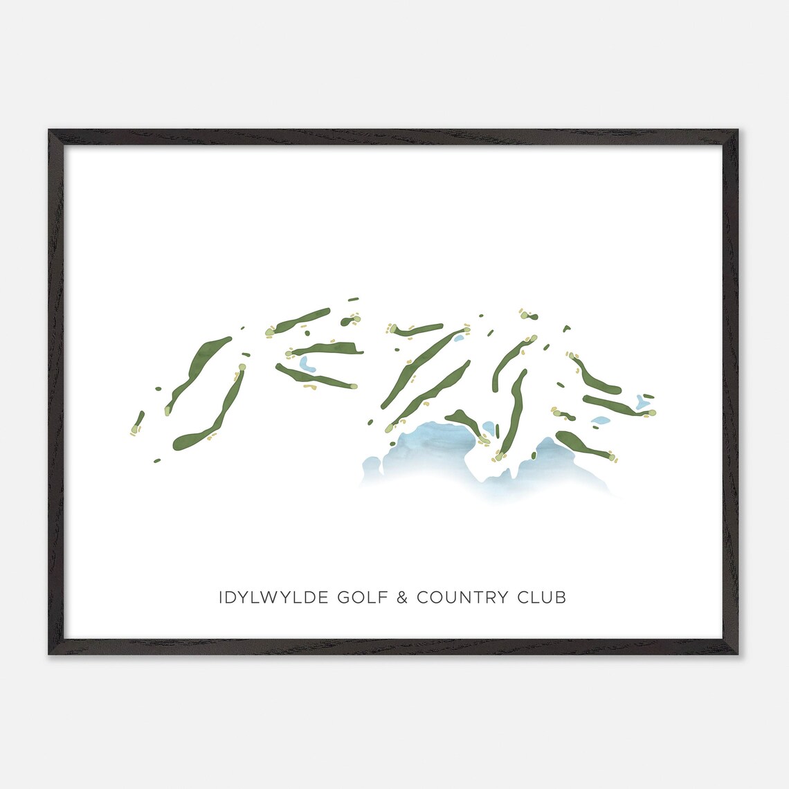 Idylwylde Golf and Country Club Modern Watercolor Course Map Poster - Image 4
