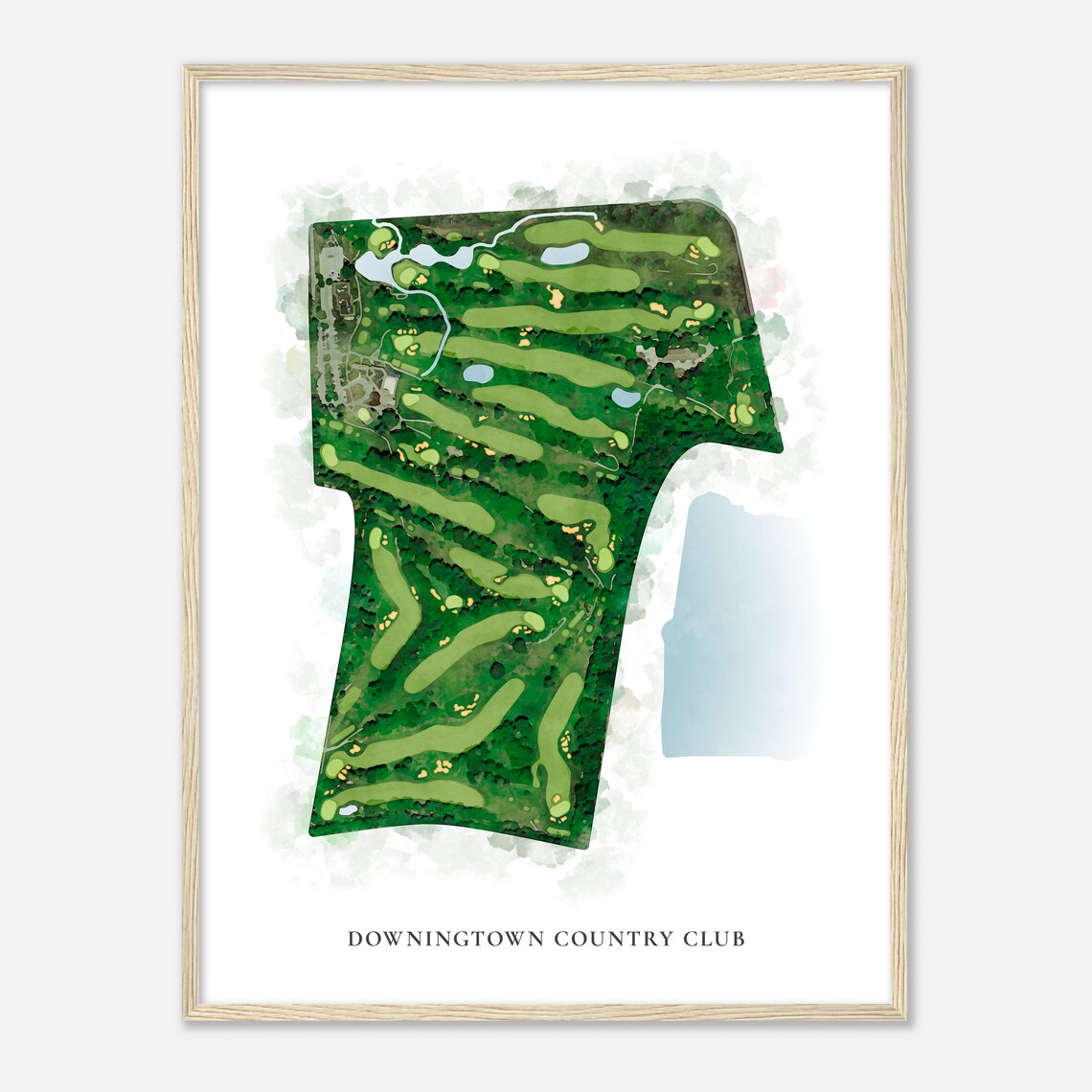 Downingtown Country Club Classic Watercolor Golf Course Map Art Poster - Image 2