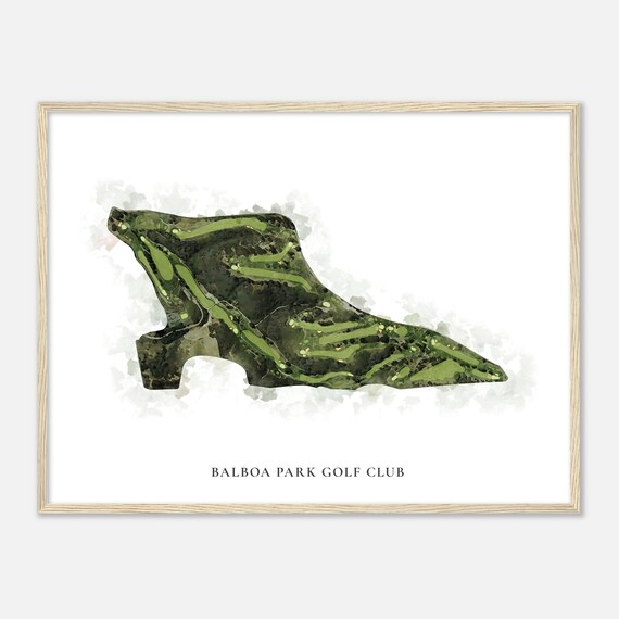 Balboa Park Golf Club California Classic Watercolor Map Golfer Gift Golf Wall Art Golf Poster Print Course Layout