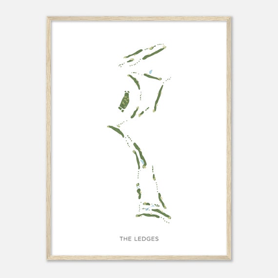 The Ledges Alabama Modern Watercolor Map Golfer Gift Golf Wall Art Golf Poster Print Course Layout