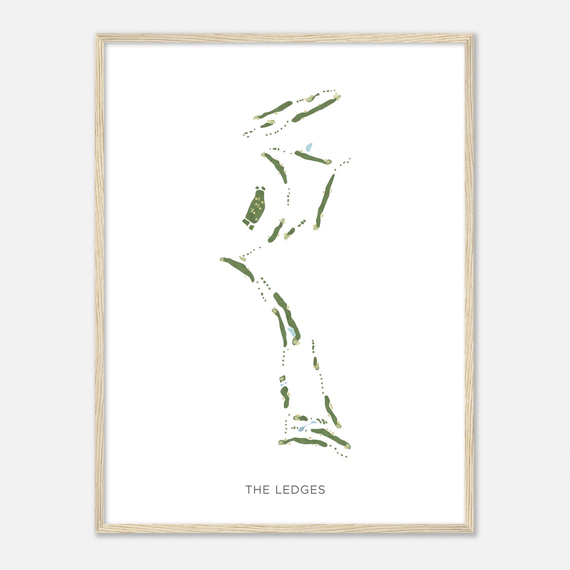 The Ledges Alabama Minimalist Modern Watercolor Golf Map Poster