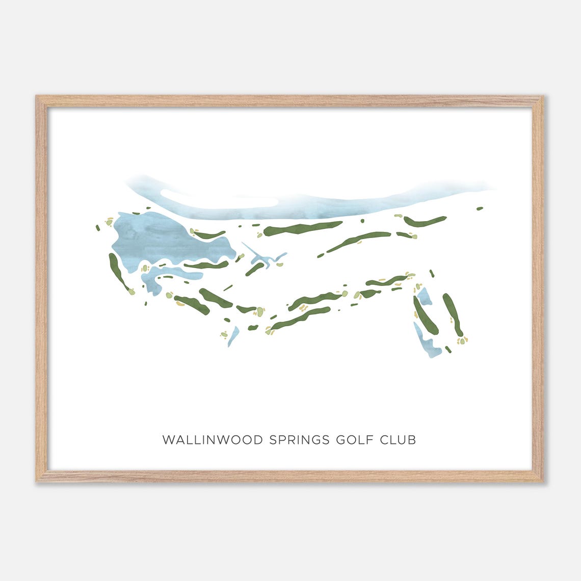 Wallinwood Springs Golf Club Modern Minimalist Golf Course Map Poster