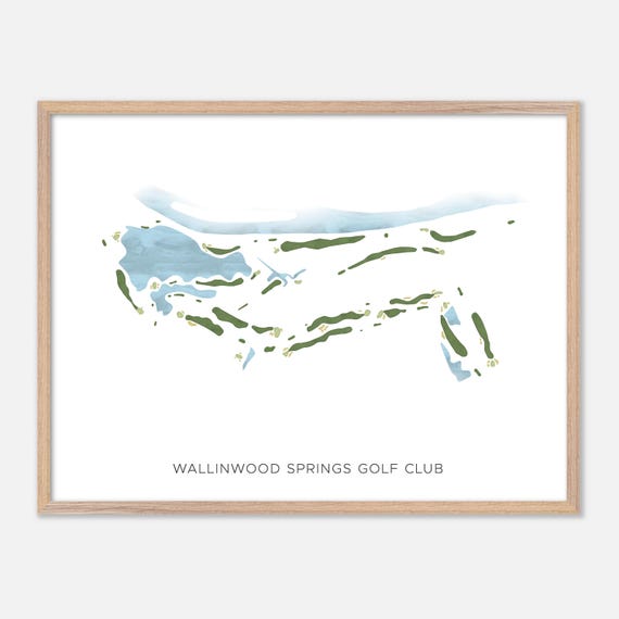 Wallinwood Springs Golf Club In Jenison Michigan Modern Watercolor Map Golfer Gift Golf Wall Art Golf Poster Print Course Layout