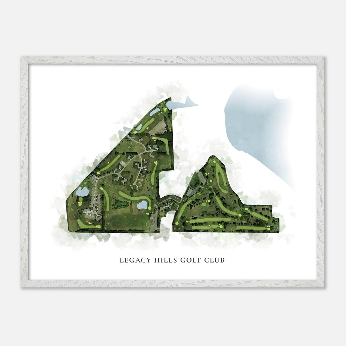 Legacy Hills Golf Club Watercolor Aerial Course Map Art Poster - Image 4