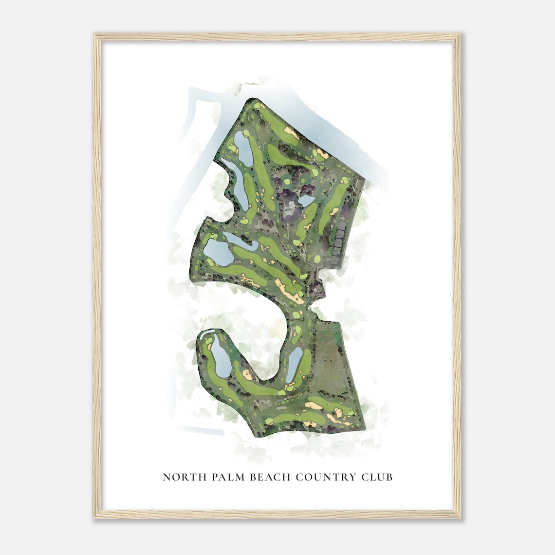 North Palm Beach Country Club Classic Watercolor Golf Course Map Poster