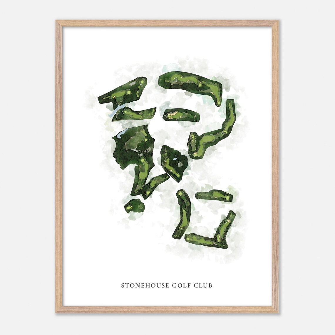 Stonehouse Golf Club Toano Virginia Classic Watercolor Map Poster - Image 2