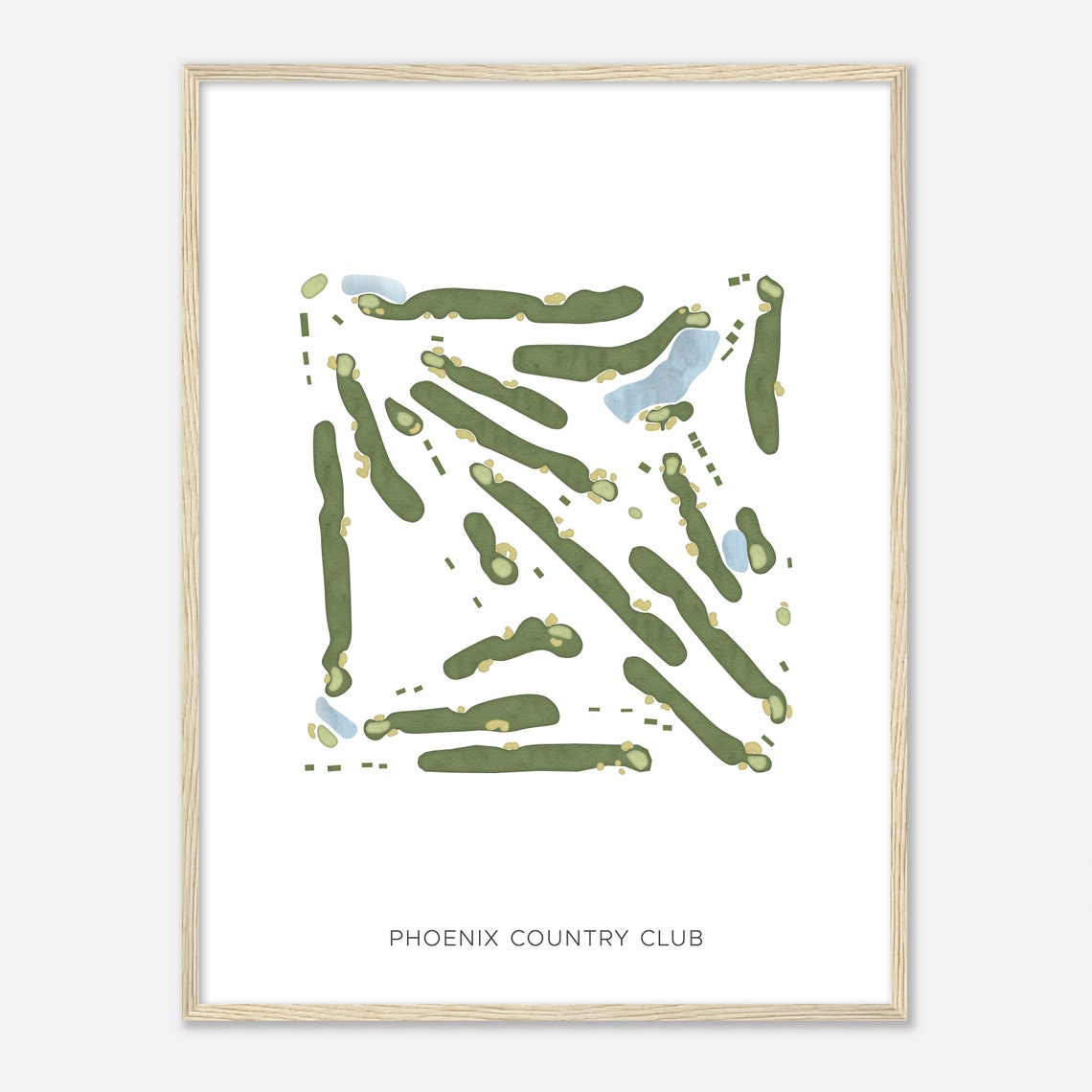 Phoenix Country Club Arizona Modern Minimalist Course Map Poster - Image 2