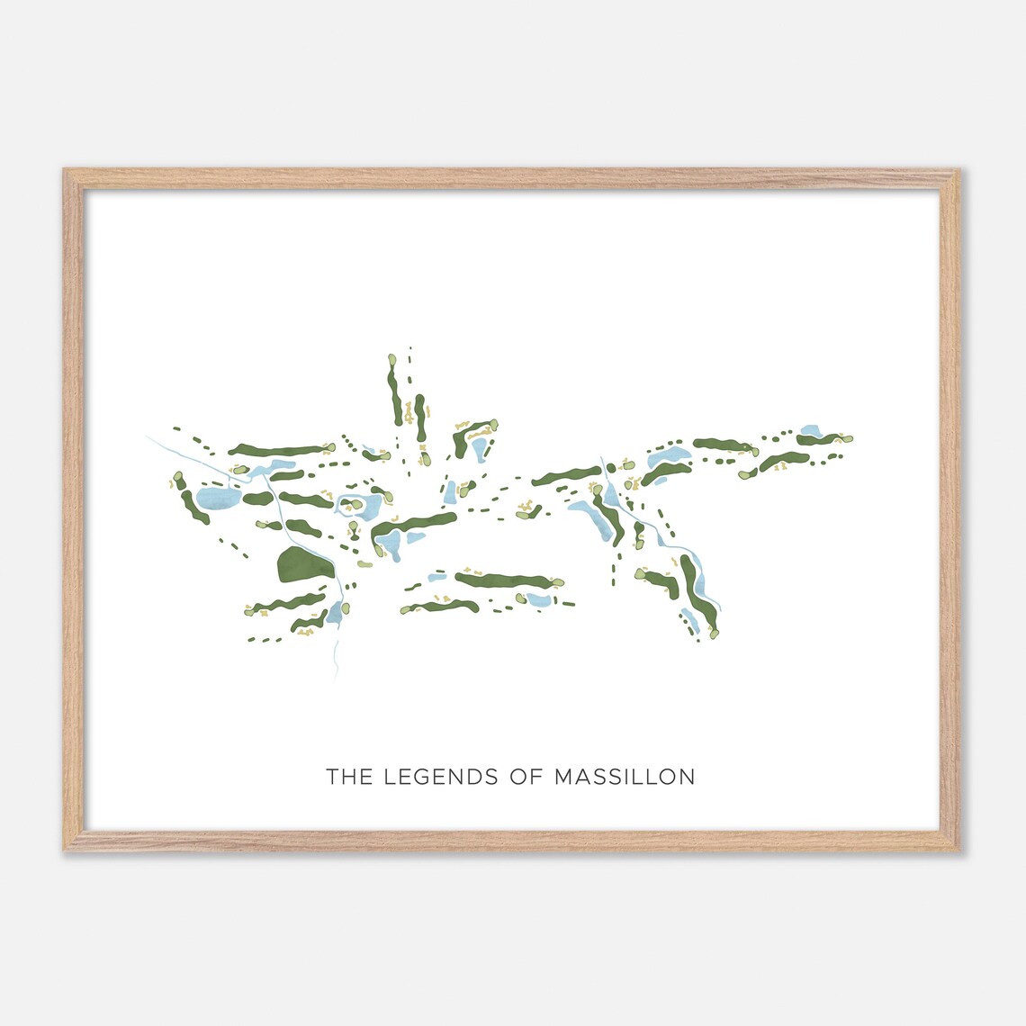 The Legends Of Massillon Ohio Modern Watercolor Course Map Poster