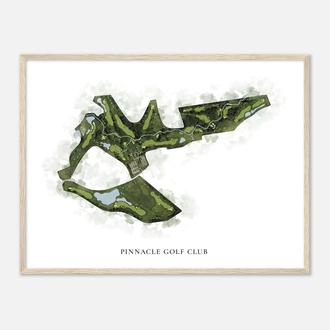 Pinnacle Golf Club Ohio Classic Watercolor Course Map Poster - Image 2