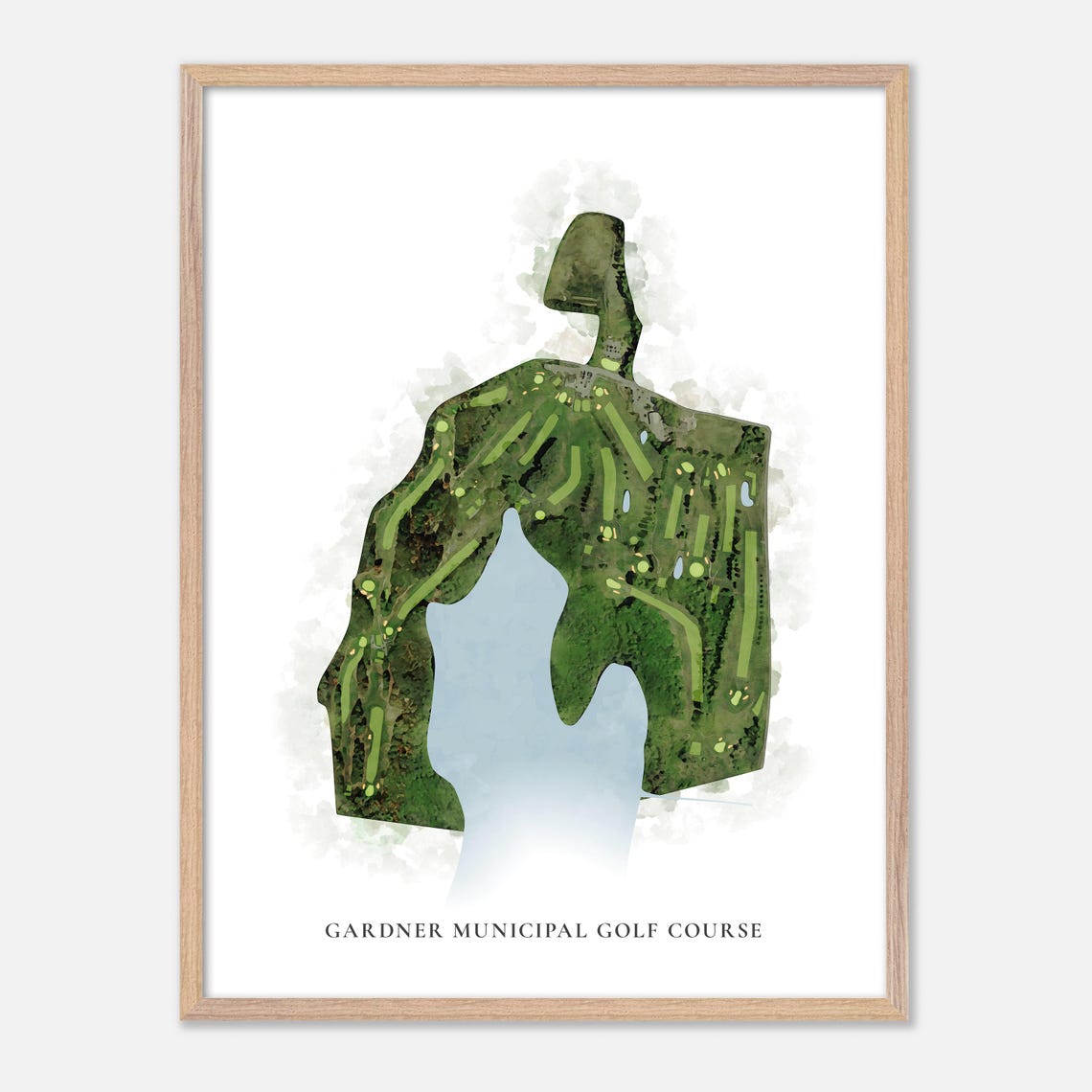 Gardner Municipal Golf Course Classic Watercolor Map Art Poster - Image 6