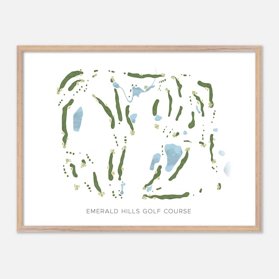 Emerald Hills Golf Course Minimalist Watercolor Map Art Poster