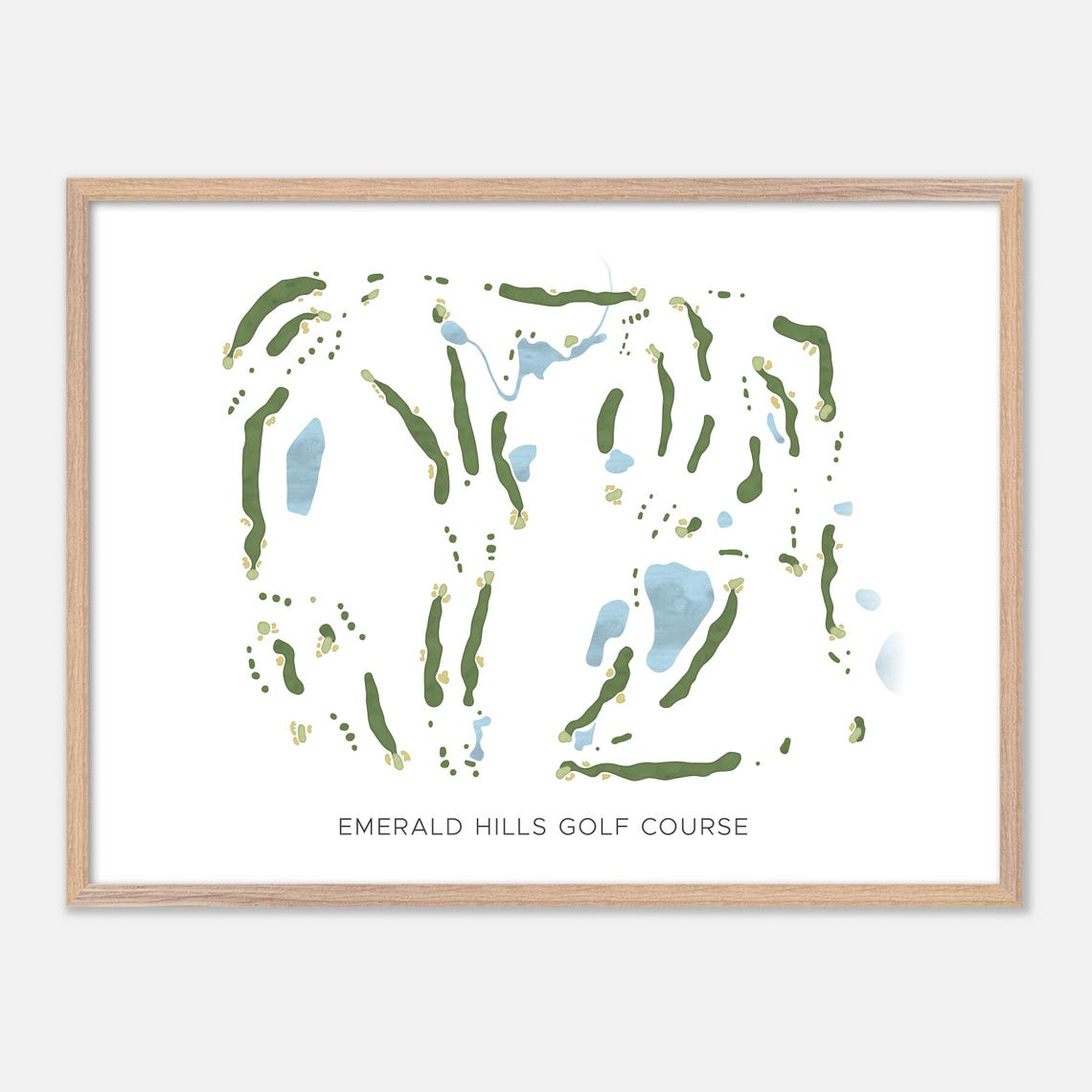 Emerald Hills Golf Course Minimalist Watercolor Map Art Poster