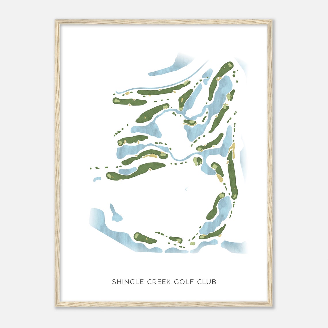 Shingle Creek Golf Club Modern Watercolor Golf Course Map Poster - Image 2