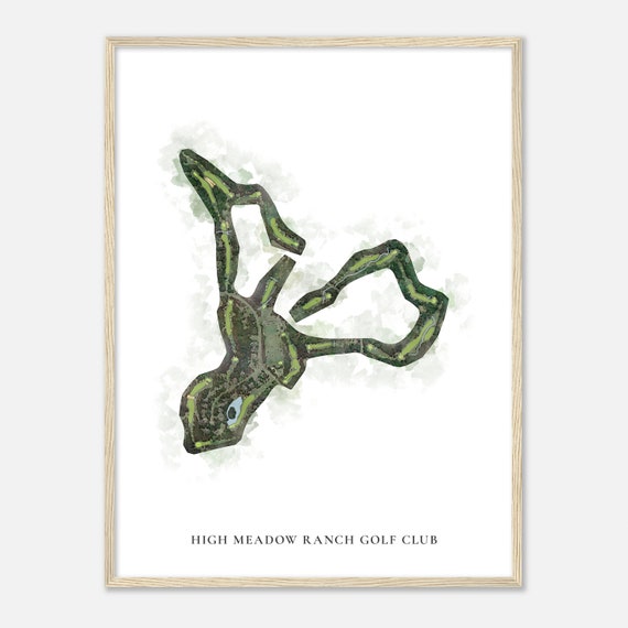 High Meadow Ranch Golf Club Texas Classic Watercolor Map Golfer Gift Golf Wall Art Golf Poster Print Course Layout